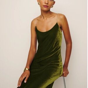 Reformation Luxe Pear Velvet Midi Dress